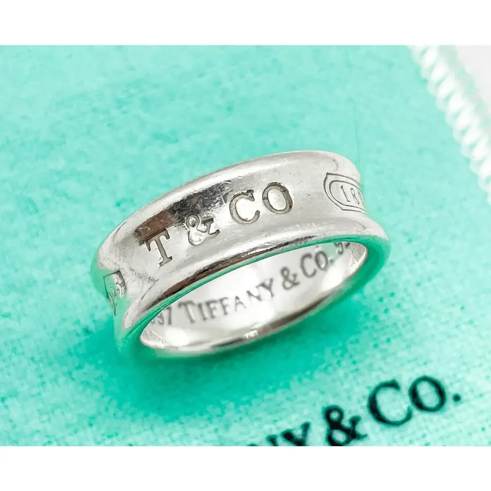 Tiffany & Co. 1837 Concave Band Ring Sterling Silver Size 6.75